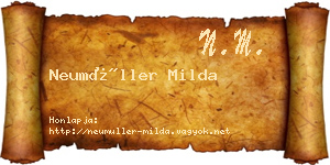 Neumüller Milda névjegykártya